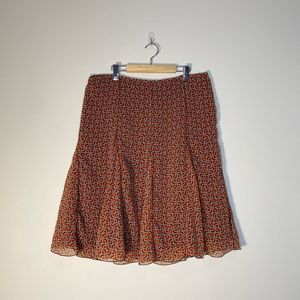 Hearts of Palm flowy pattern skirt Sz 16
